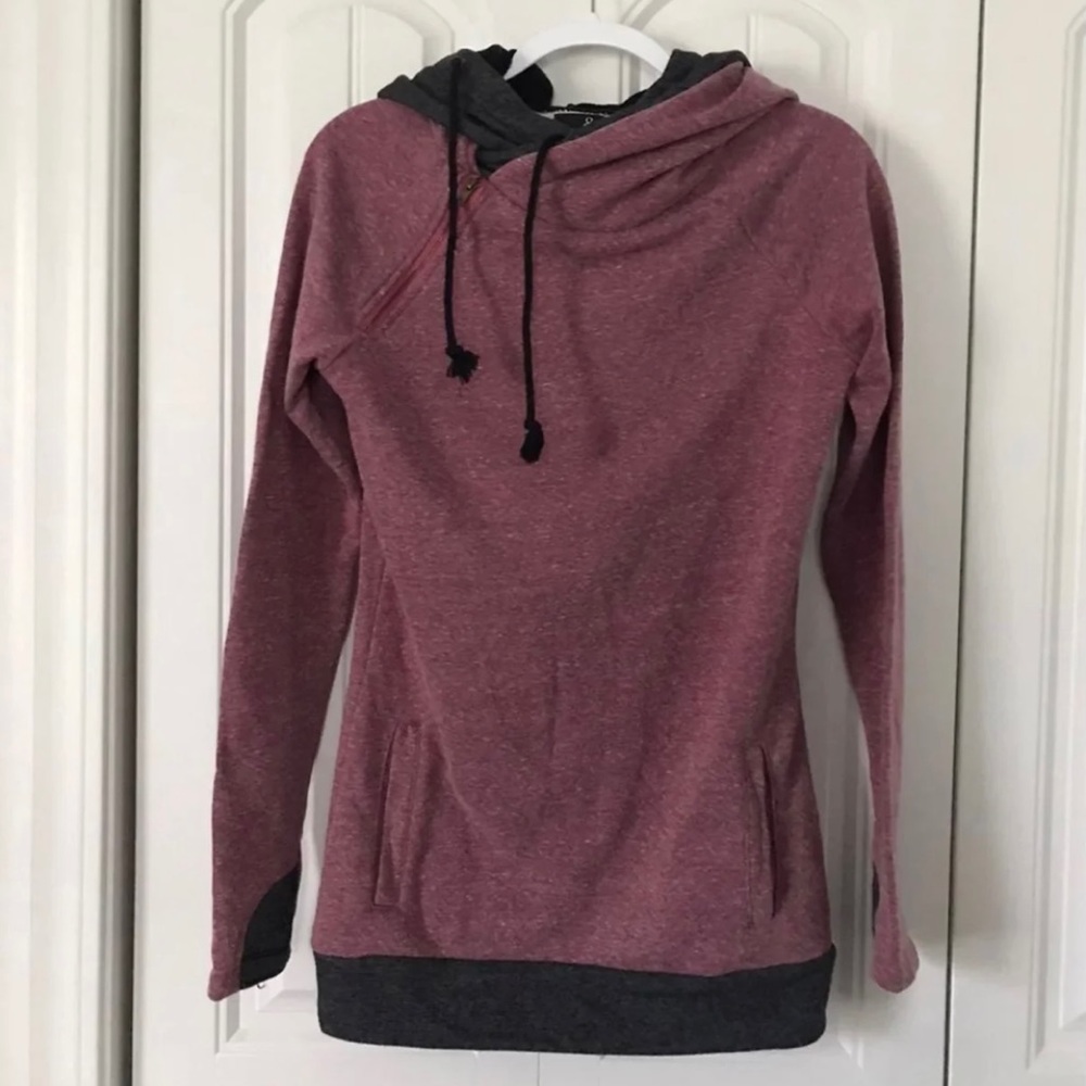 Ampersand purple black double hoodie S